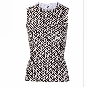 MARINE SERRE Women's Black All-over Logo Tank